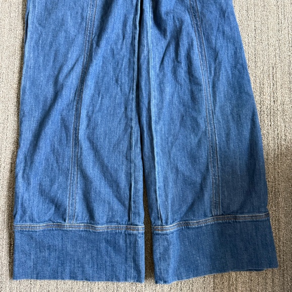 Anthropologie Pilcro And The Letterpress Bibbed Denim Wide Leg Jumpsuit Size 29 - Picture 3 of 13